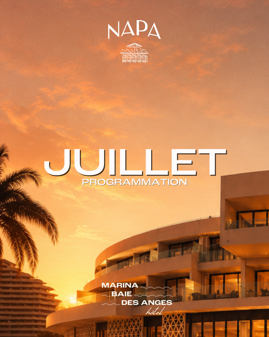 Affiche programmation juillet 2026 marina baie des anges hotel