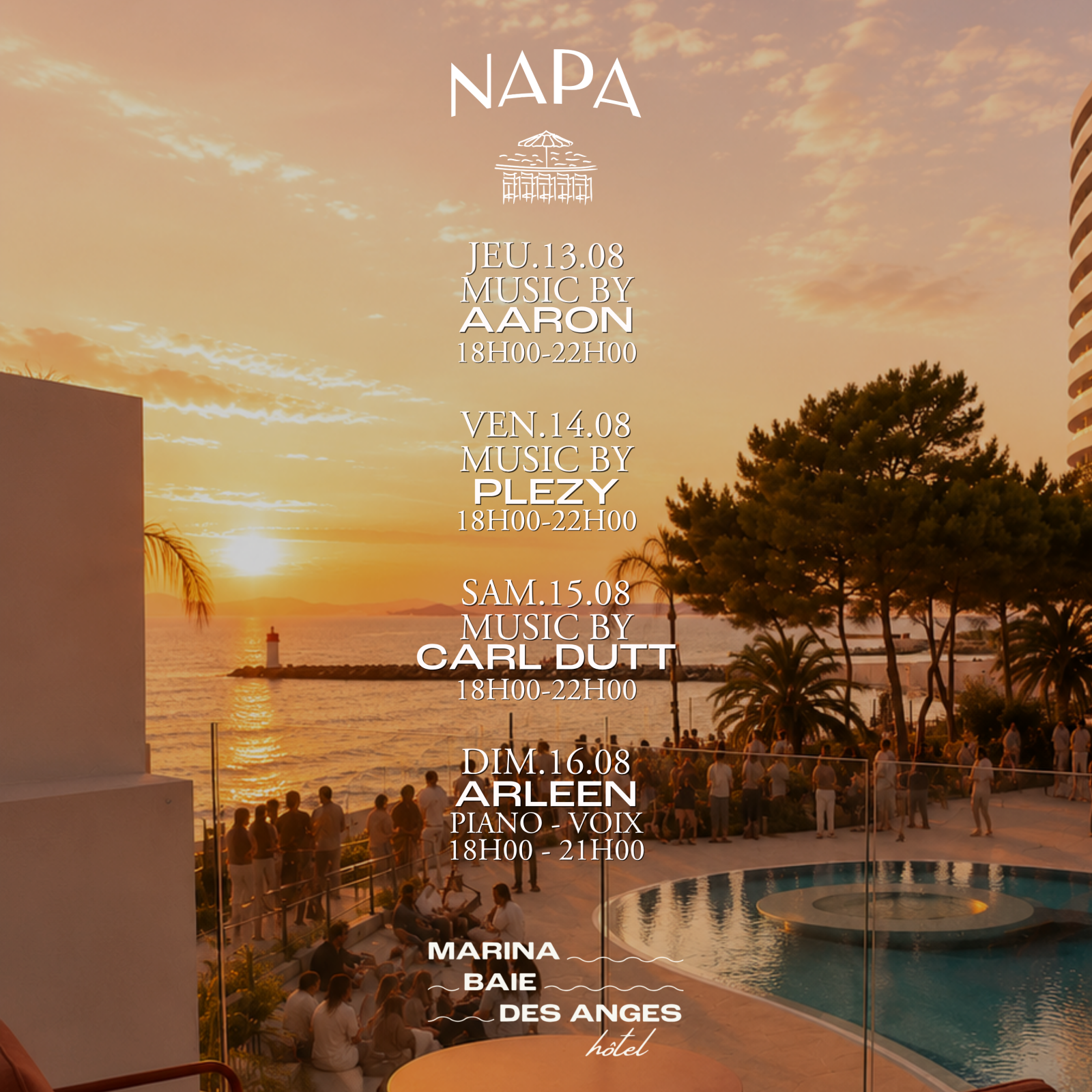 programmation napa restaurant du 13 au 16 aout 2026, côte d'azur