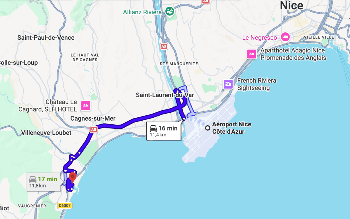 map marina baie des anges hotel