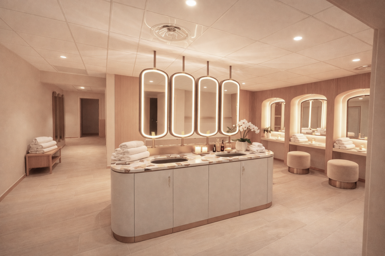Espace vestiaire et soins, spa Comfort Zone 700 m�, Marina Baie des Anges H�tel, C�te d'Azur