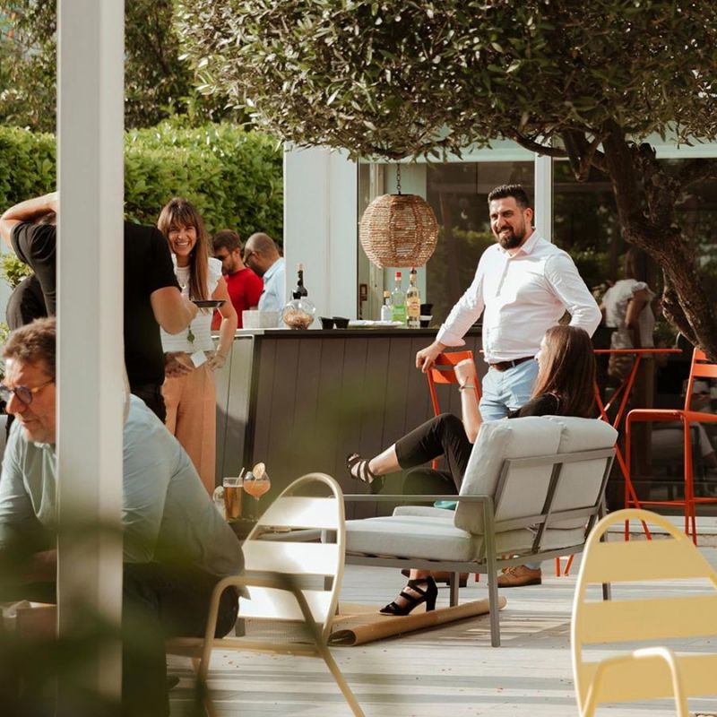 Cocktail et r�ception en terrasse, espaces �v�nementiels Marina Baie des Anges H�tel, C�te d'Azur